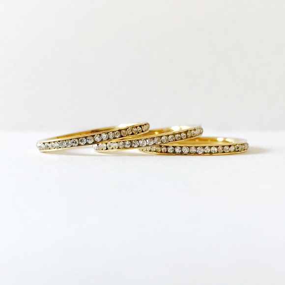 Brand New CZ Channel Set Stacking Ring Gold Stainless Steel LAST SIZE: 8 - Picture 3 of 7